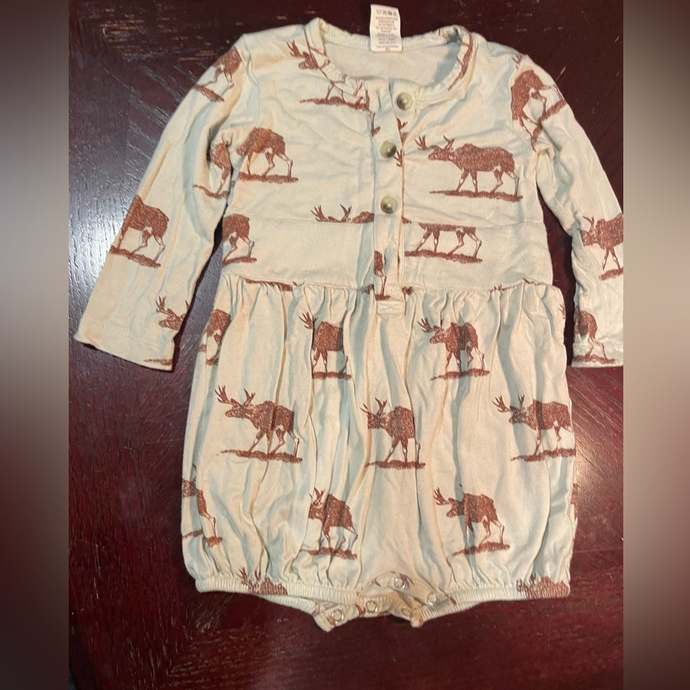 Kate Quinn bamboo bubble romper- Moose Print